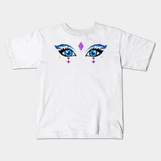 Beautiful Blue Eyes, Pixel Art. Kids T-Shirt